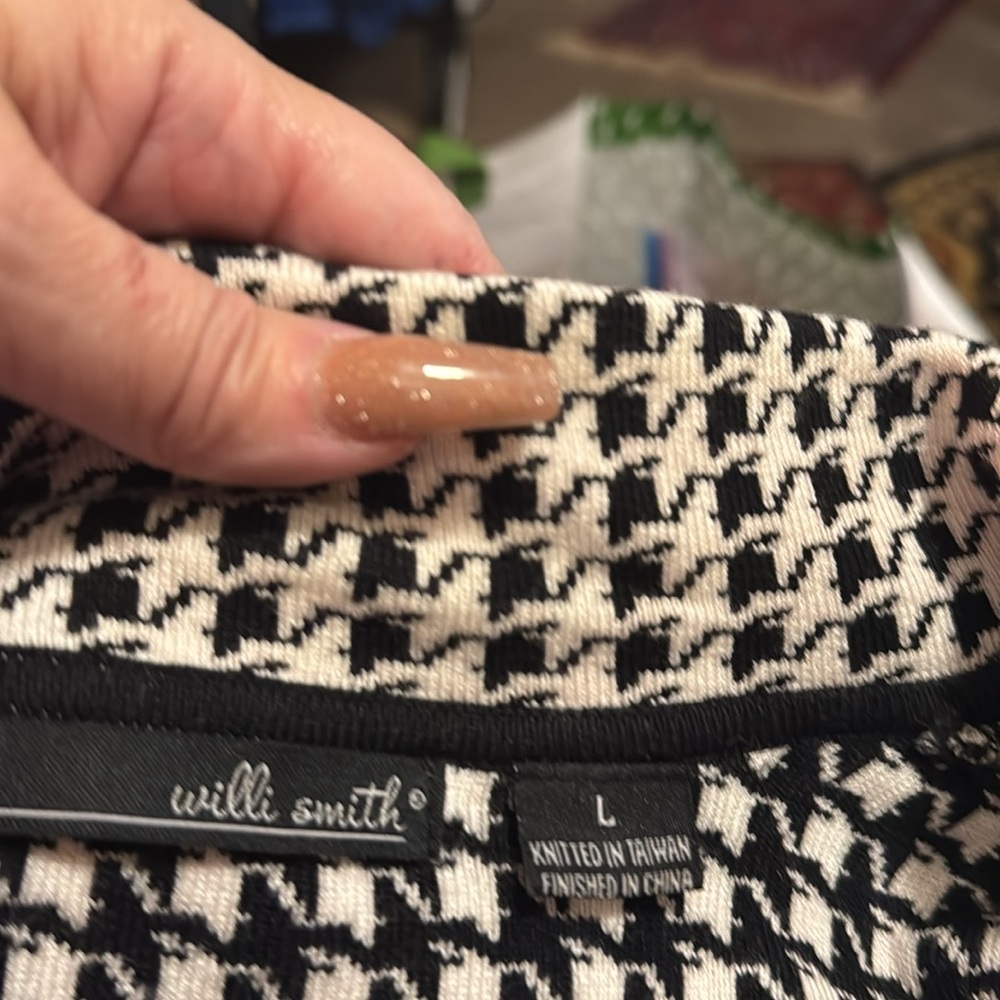 Willi Smith Houndstooth Double Breasted Sweater - image 5